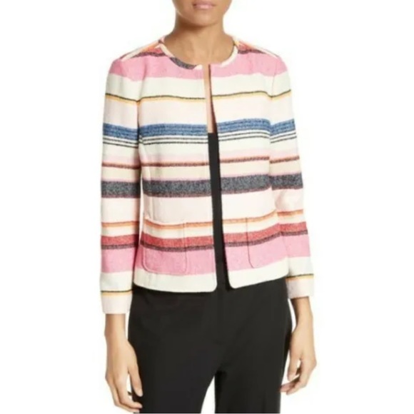 kate spade Jackets & Blazers - Kate Spade Berber Stripe Collarless Blazer Jacket - Size 4